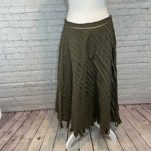 Ideology Olive Green Midi Skirt